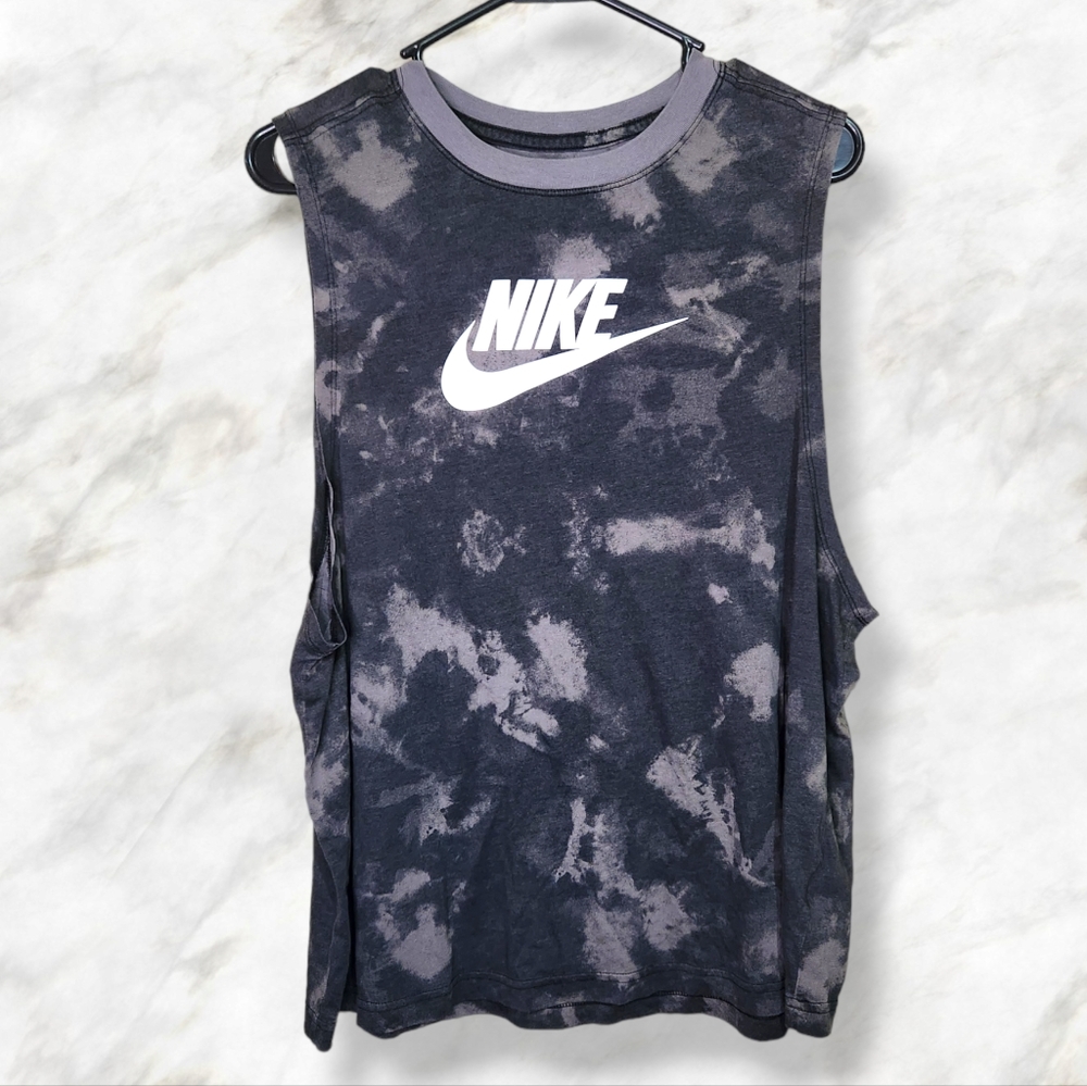 Nike Sleeveless Tank Black and Gray Tie-dye Size Medium